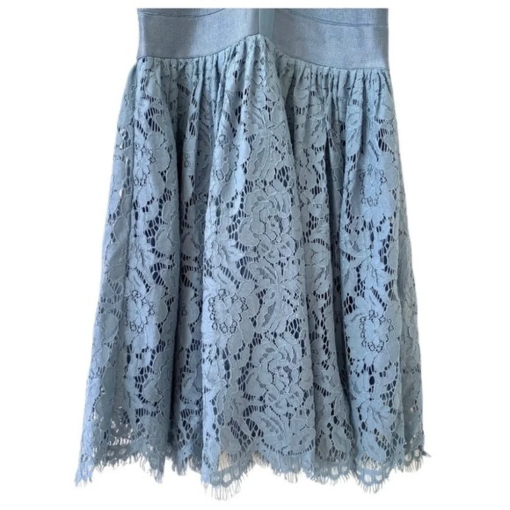 French Connection Shana Flared Lace Mini Dress Princess Blue Wedding NWT